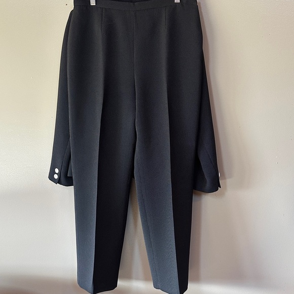 Kasper Women's Black Suit Jacket with Stitch Detail and matching wide leg slacks - Picture 6 of 7